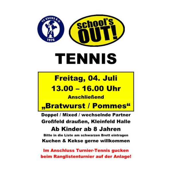 Schools Out Tennis