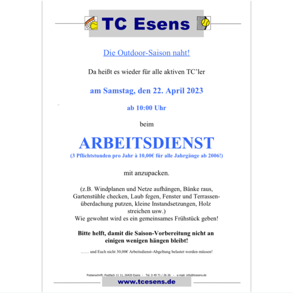 Arbeitsdienst 2023