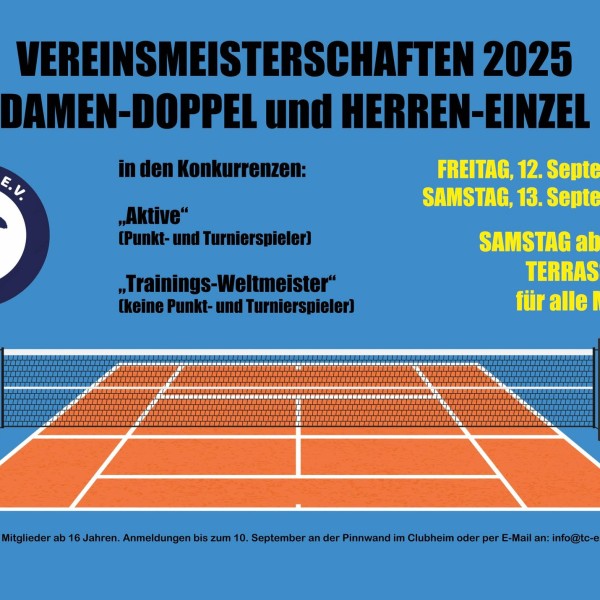 Vereinsmeisterschaften Damendoppel und Herreneinzel