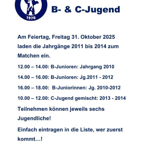 Matchtraining B- und C-Jugend